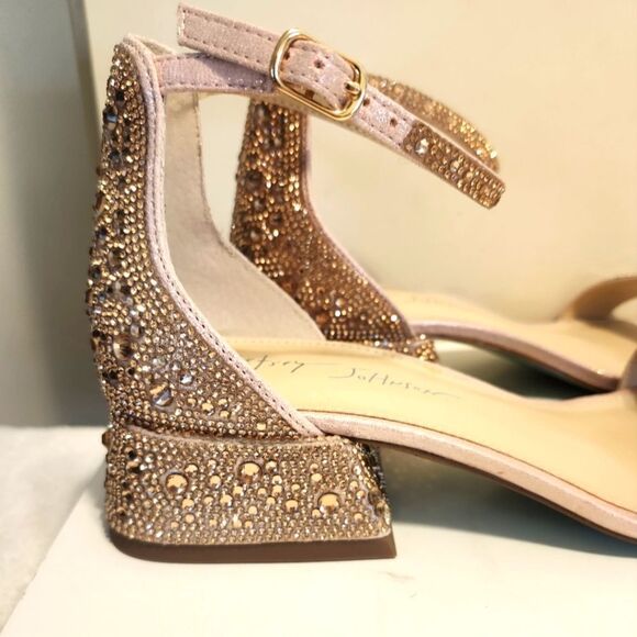Brand New Betsey Johnson "Grant" Rose Gold Crystal Strappy Sandals SZ.8.5 $109 - Picture 5 of 10